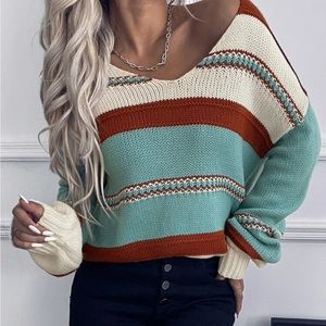 V neck stripped pattern